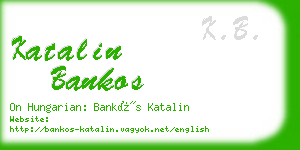katalin bankos business card